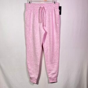 Under Armour Womens Rival Fleece Jogger Pink Heather Pants Small NEW